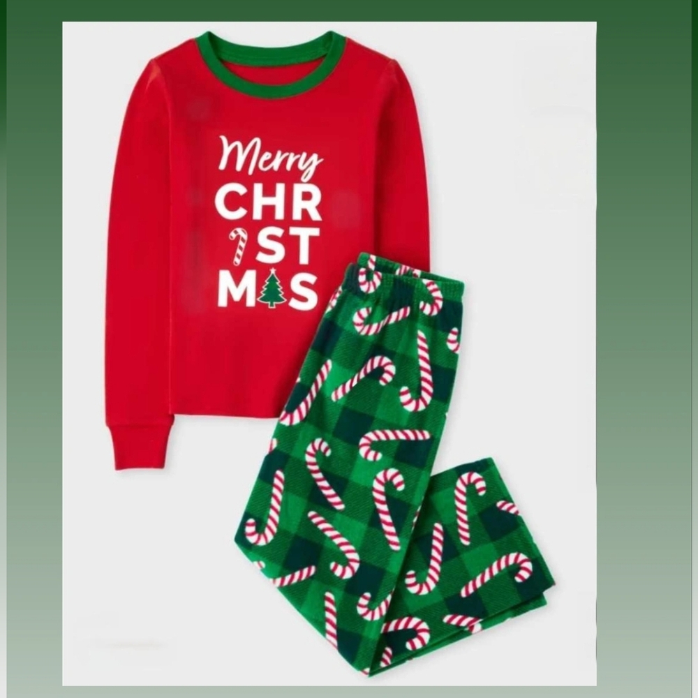 Adult Matching Family Merry Christmas Cotton And Fleece Pajamas Size XXXL